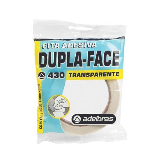 Fita Dupla Face transparente, 12mmx30m, Adelbras - PT 1 UN