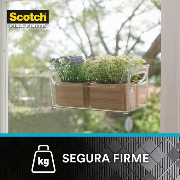 Fita Dupla Face 3M Scotch Fixa Forte Transparente - 12 mm x 2 m - BT 1 UN