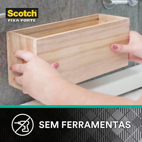 Fita Dupla Face 3M Scotch Fixa Forte Banheiro - 24 mm x 1 m - BT 1 UN