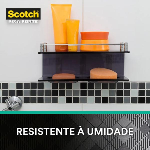 Fita Dupla Face 3M Scotch Fixa Forte Banheiro - 24 mm x 1 m - BT 1 UN