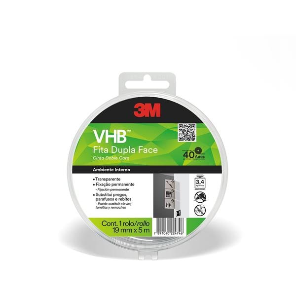 Fita Dupla Face 3M VHB 4910 Ambiente Interno - 19 mm x 5 m - BT 1 UN