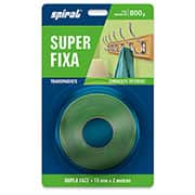 Fita adesiva dupla face transparente Super Fixa, 19mm x 2m, Spiral - BT 1 UN Fita adesiva dupla face transparente Super Fixa, 19mm x 2m, Spiral - BT 1 UN