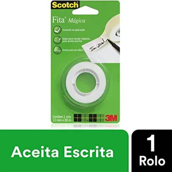 Fita Mágica Scotch Transparente 12mm x 20m, 3M - PT 1 UN