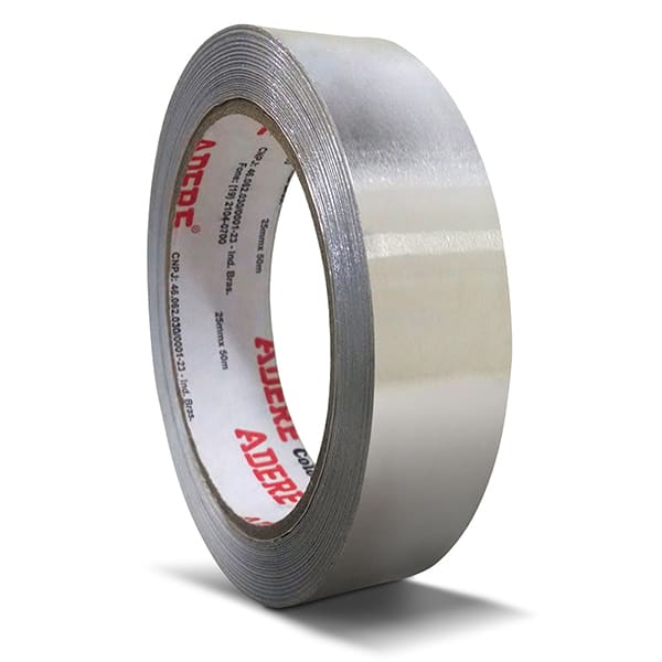 Fita adesiva alumínio, 25mm x 30m, Prata, 233s 2906110217, Adere - RL 1 UN