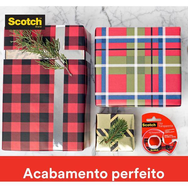 Fita Adesiva Scotch Transparente – 12 mm x 20 m, com 2 Rolos - BT 2 UN