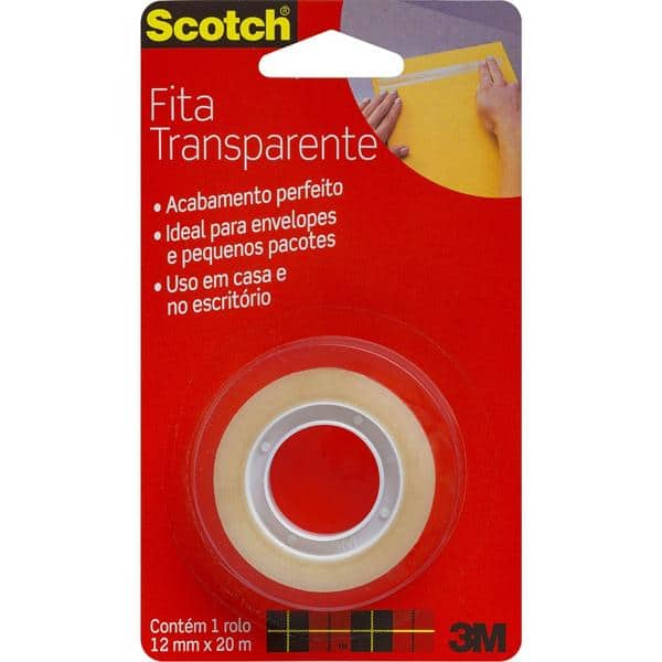 Fita Adesiva Scotch Transparente – 12 mm x 20 m - BT 1 UN