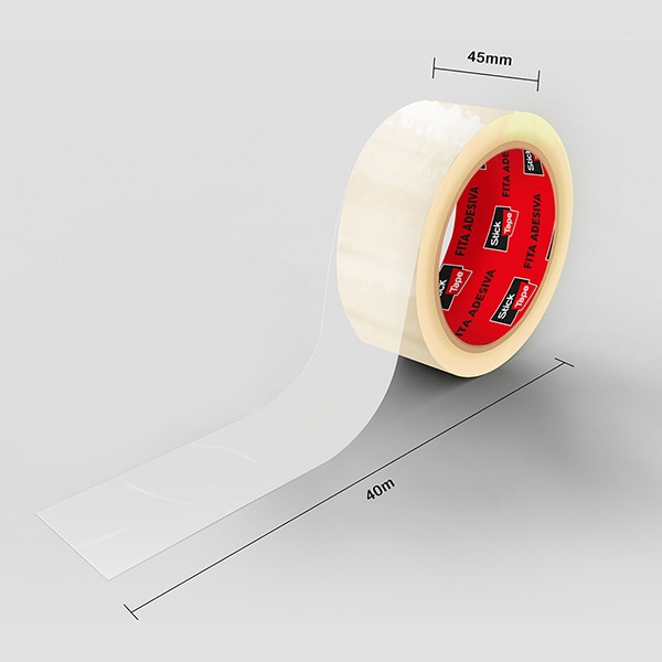 Fita Adesiva PP Transparente Hot melt, 45mm x 40m, Stick Tape - PT 1 UN