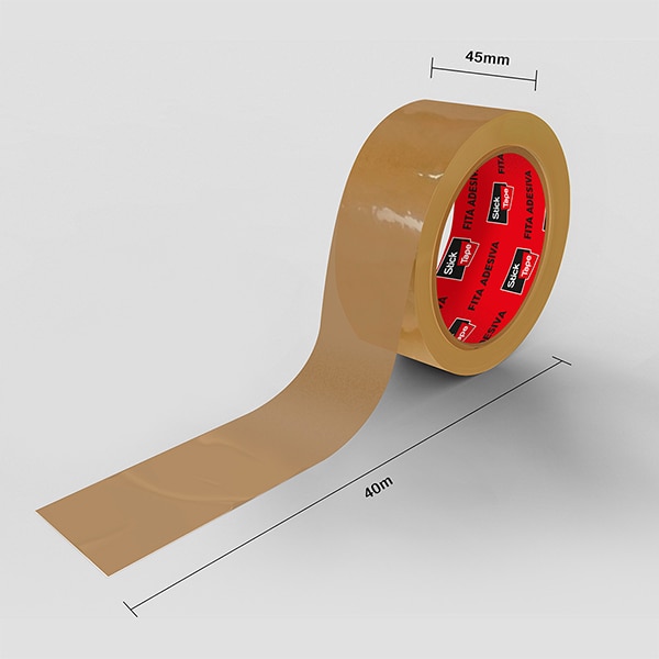 Fita Adesiva PP Marrom Hot melt, 45mm x 40m, Stick Tape - PT 1 UN