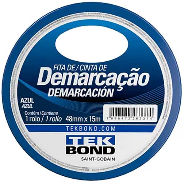 Fita adesiva para demarcação de solo, 48mm x 15m, Azul, TekBond - RL 1 UN