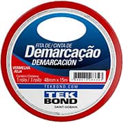 Fita adesiva para demarcação de solo, 48mm x 15m, Vermelha, TekBond - RL 1 UN