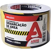 Fita para demarcação Zebrada, 70mm x 200m, Preto e Amarelo, 3136800709, Adere - RL 1 UN