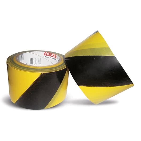 Fita para demarcação Zebrada, 70mm x 200m, Preto e Amarelo, 3136800709, Adere - RL 1 UN
