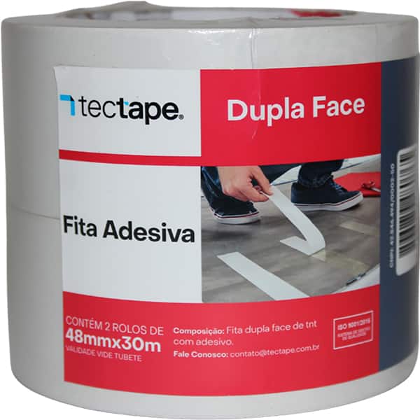 Fita adesiva PP 48mmx30m transparente não tecido Tectape EB 2 UN