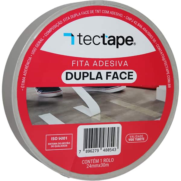 Fita adesiva PP 24mmx30m transparente não tecido Tectape RL 1 UN