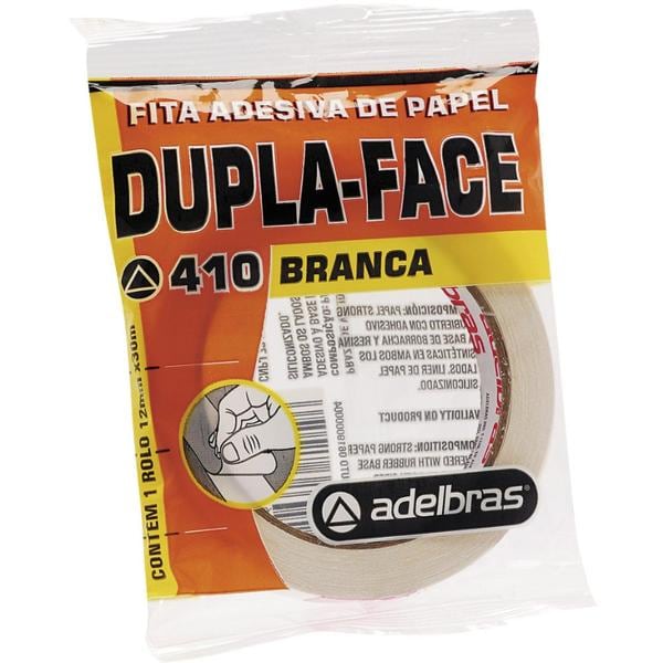 Fita adesiva dupla face, Papel, 12mmx30m, 0813000013, Adelbras - PT 1 UN