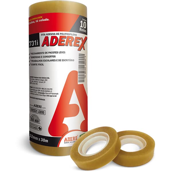 Fita adesiva PP Corta Fácil, 12mm x 30m, Aderex, 731I, Adere - PT 10 UN