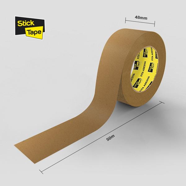 Fita Adesiva Kraft de Empacotamento, 48mm x 50m, Stick Tape PT 1 UN