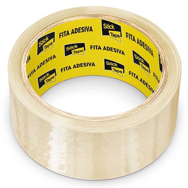 Fita Adesiva Transparente de Empacotamento, 70mm x 100m, Stick Tape - PT 4 UN