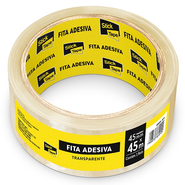 Fita Adesiva Transparente de Empacotamento, 45mm x 45m, Stick Tape - PT 1 UN