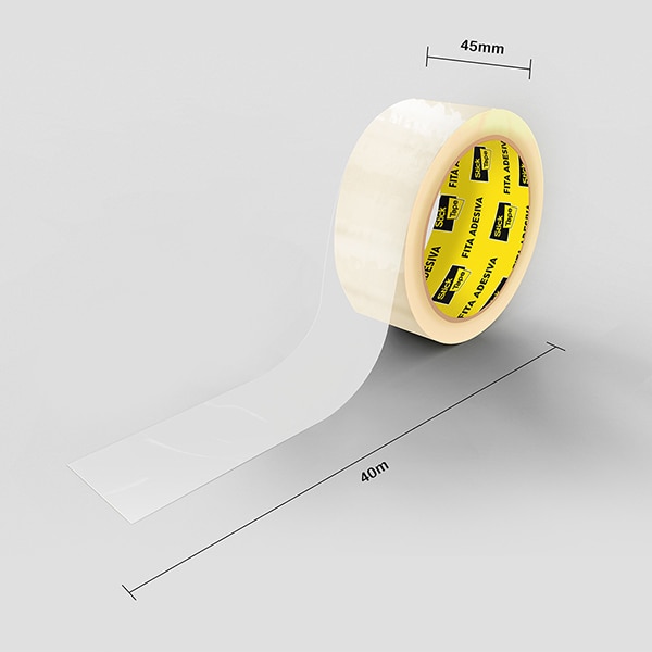 Fita Adesiva Transparente de Empacotamento, 45mm x 45m, Stick Tape - PT 1 UN