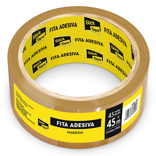 Fita Adesiva Marrom de Empacotamento, 45mm x 45m, Stick Tape - PT 1 UN