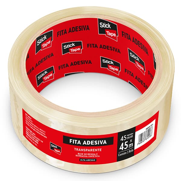 Fita Adesiva PP Transparente Hot melt, 45mm x 45m, Stick Tape - PT 1 UN