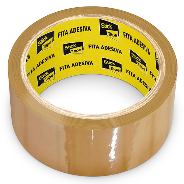 Fita Adesiva Marrom de Empacotamento, 45mm x 45m, Stick Tape - PT 4 UN