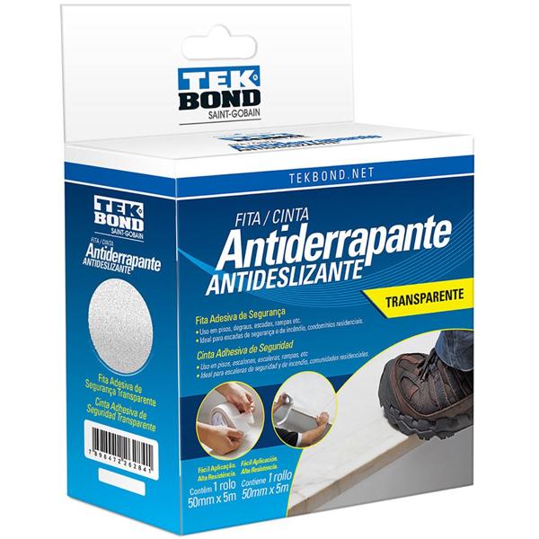 Fita adesiva antiderrapante transparente 50mmx5mts TekBond UN 1 UN