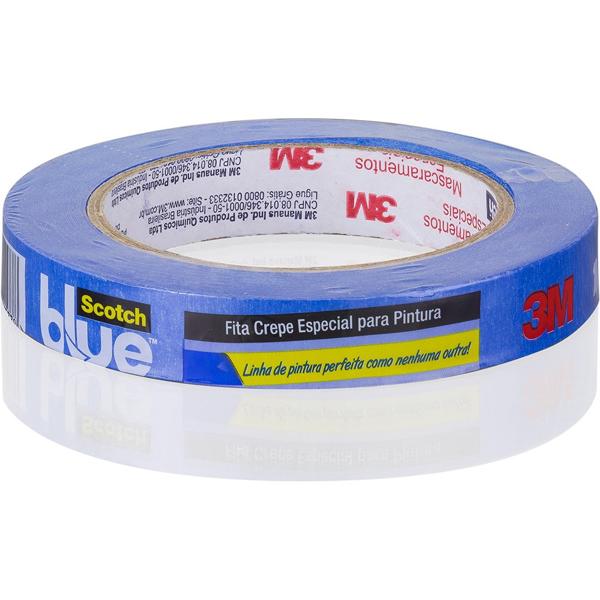 Fita Crepe Profissional 3M ScotchBlue - 18 mm x 50 m - PT 1 UN