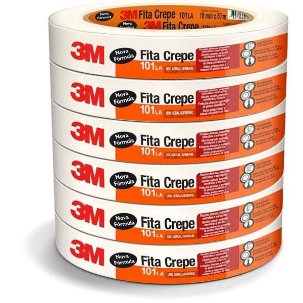 Fita Crepe 3M 101LA - 18 mm x 50 m - PT 6 UN