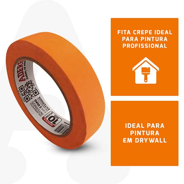 Fita crepe 24mm x 50m, Laranja, A128RLS, Adere - PT 1 UN
