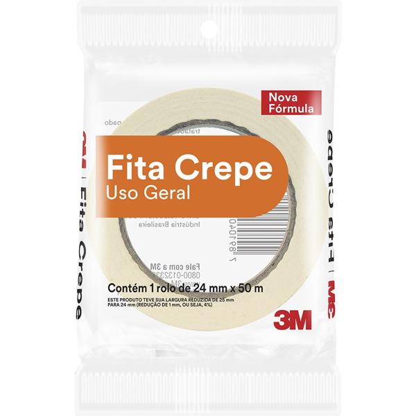 Fita Crepe 3M - 24 mm x 50 m - PT 1 UN