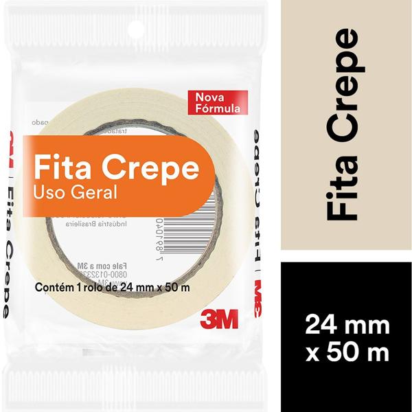 Fita Crepe 3M - 24 mm x 50 m - PT 1 UN