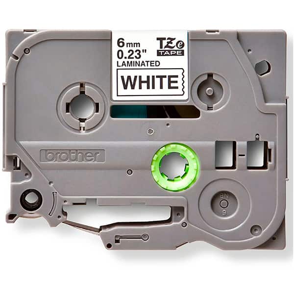 Fita p/rotulador Brother 6mm, Preto com fundo branco, TZE211, Brother - CX 1 UN