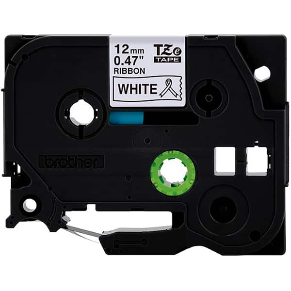 Fita para rotulador Brother 12mm, Preto/branco Cetim, TZER231, Brother - CX 1 UN