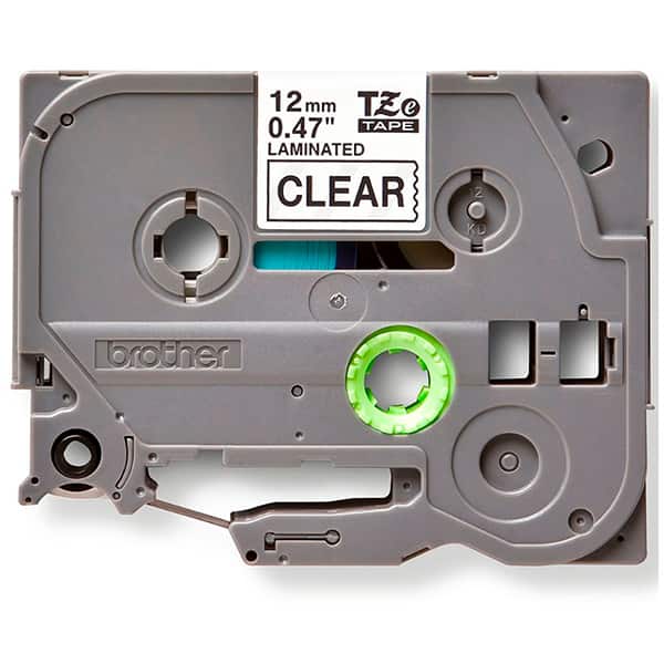 Fita para rotulador Brother Tze, 12mm x 8m, Preto/Transparente, TZE131, Brother - BT 1 UN