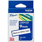 Fita para rotulador Brother 9mm, Super cola, Preto e Branco, TZE221, Brother - BT 1 UN Fita para rotulador Brother 9mm, Super cola, Preto e Branco, TZE221, Brother - BT 1 UN