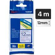 Fita para rotulador Brother TZE, 12mm x 4m, Roxo pastel, Escrita preta plástica laminada, TZe-MQF31, Brother - CX 1 UN