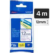 Fita para rotulador Brother TZE, 12mm x 4m, Rosa pastel, Escrita preta plástica laminada, TZe-MQE31, Brother - CX 1 UN