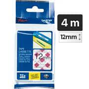Fita para rotulador Brother TZE, 12mm x 4m, Xadrez, Escrita preta plástica laminada, TZe-MPRG31, Brother - CX 1 UN