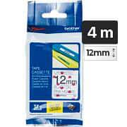 Fita para rotulador Brother TZE, 12mm x 4m, coração, escrita preta plástica laminada, TZE-MPPH31, Brother CX 1 UN