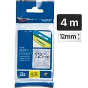 Fita para rotulador Brother TZE, 12mm x 4m, Renda prata, Escrita preta plástica laminada, TZe-MPSL31, Brother - CX 1 UN