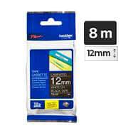 Fita para rotulador Brother, 12mm x 8m, Preta, Escrita branca plástica laminada, TZe-335, Brother - BT 1 UN
