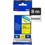Fita para rotulador Brother TZE, 24mm x 8m, Amarela, Escrita preta, TZe-651, Brother - BT 1 UN