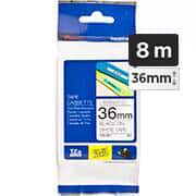 Fita para rotulador Brother TZE, 36mm x 8m, Branca, Escrita preta plástica laminada, TZe261, Brother - BT 1 UN