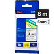 Fita para rotulador Brother TZE, 6mm x 8m, Branca, Escrita preta, TZe211, Brother - BT 1 UN