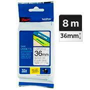 Fita para rotulador Brother TZe, 36mm x 8mm, Transparente, escrita preta laminada, Estreita, TZe161, Brother - BT 1 UN