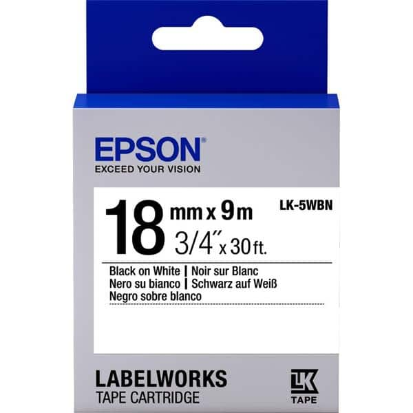 Fita p/rotulador Epson 18mmx9m branco/preto LK-5WBN Epson BT 1 UN