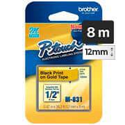 Fita para rotulador Brother, 12mm x 8m, Ouro, Escrita preta, M831, Brother - BT 1 UN Fita para rotulador Brother, 12mm x 8m, Ouro, Escrita preta, M831, Brother - BT 1 UN