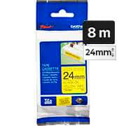 Fita para rotulador Brother TZe, 24mm x 8m, Amarela escrita preta, Super cola, TZeS651, Brother - BT 1 UN